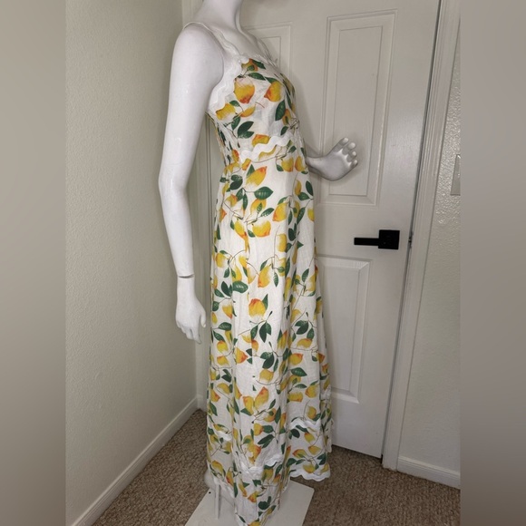 LunaJany Women's Classy Sleeveless Lemon Print Maxi Dress Size M. #77 - Picture 9 of 15